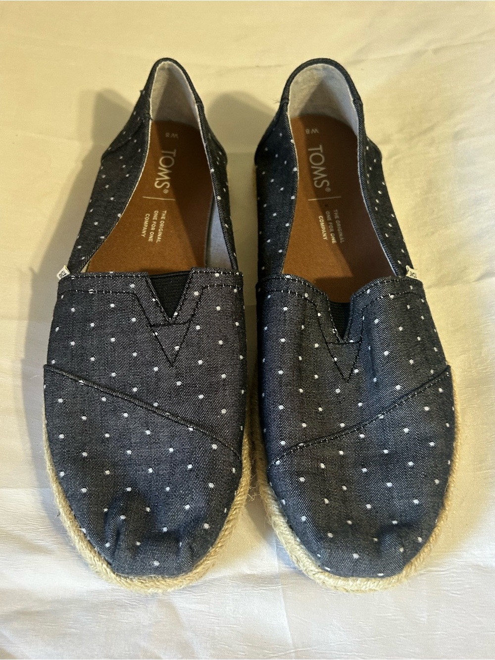 Toms Dark Grey Polka Dot Espadrille Flats